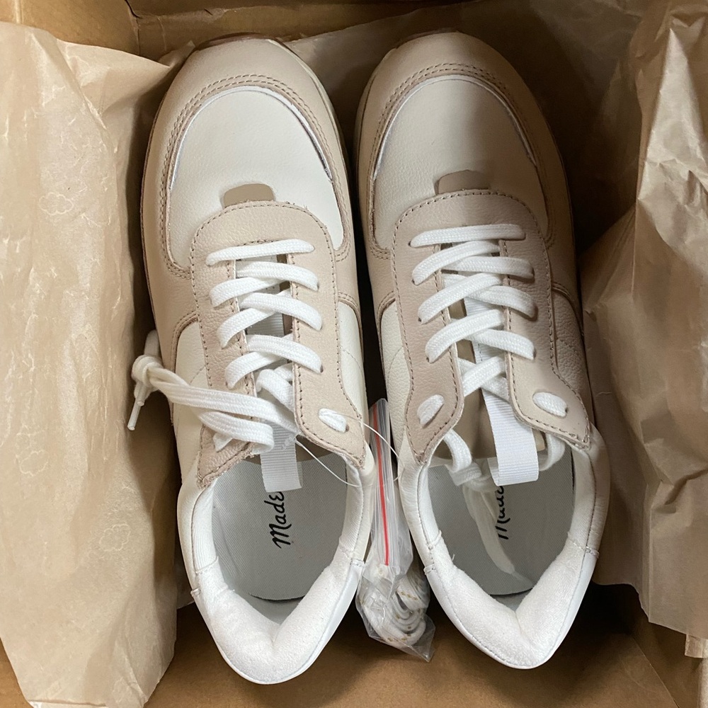 NWT Madewell Kickoff Trainers Sneakers in Nubuck and Nappa Leather